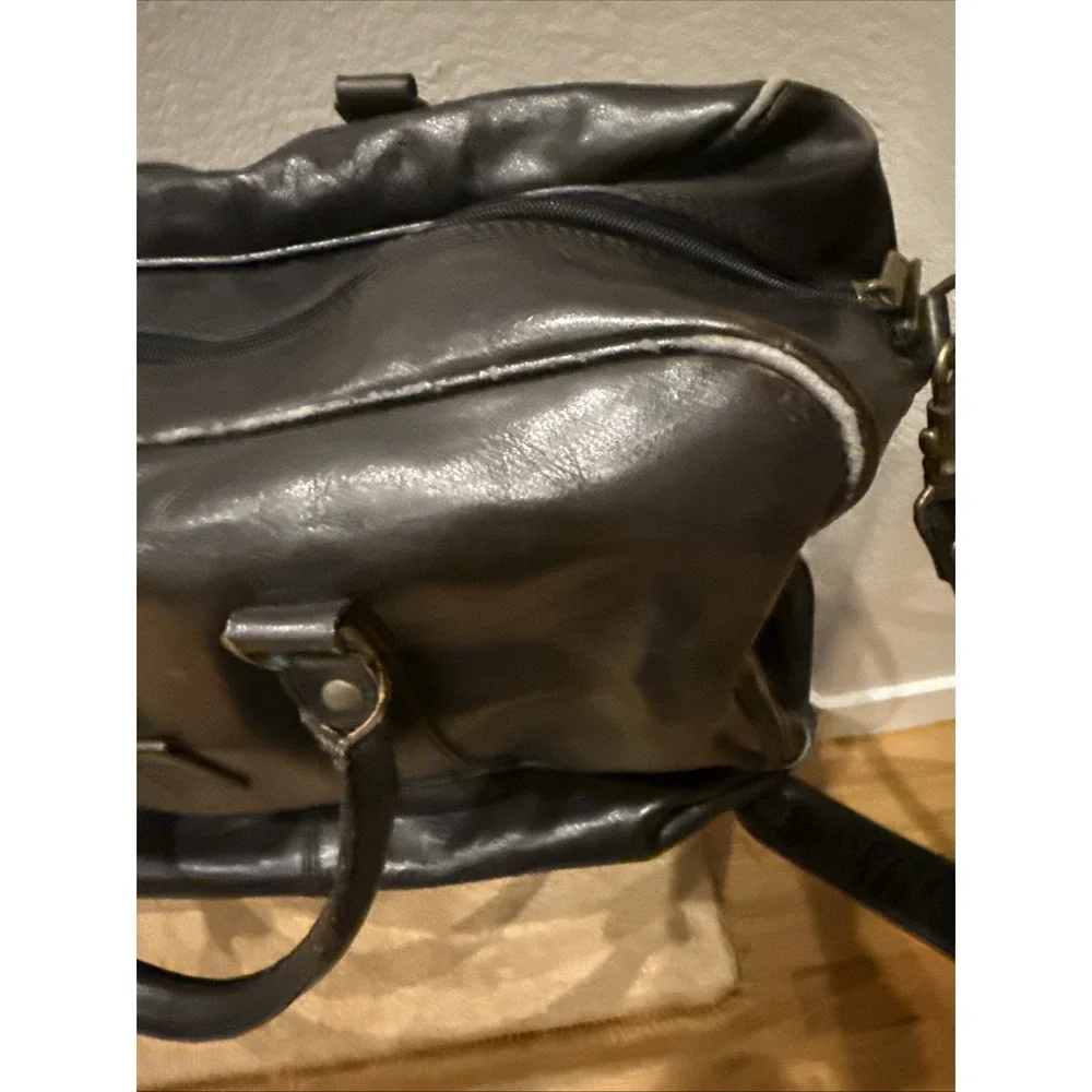 C&R Leather Duffel Bag Brown Vintage Travel Weekender Carry On‎